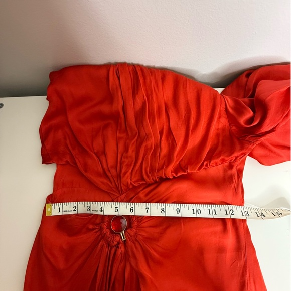 FARM Rio Red One-Shoulder Maxi Cutout Dress Long Sleeve - Small - Picture 16 of 16